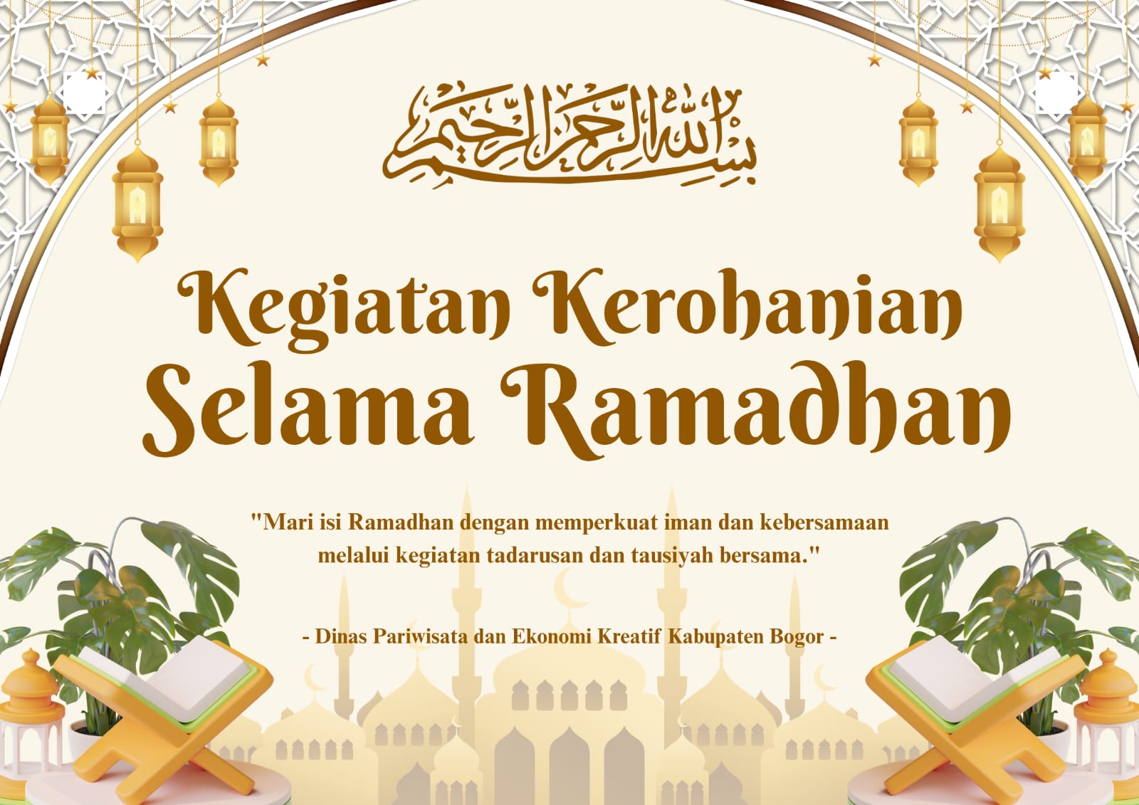 Dinas Pariwisata dan Ekonomi Kreatif Kabupaten Bogor Gelar Tadarusan dan Tausiah Selama Ramadhan