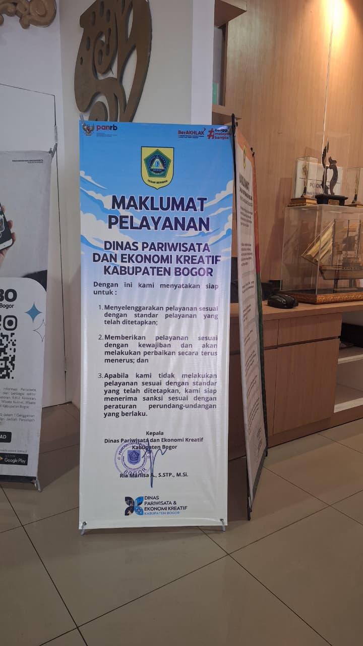Maklumat Pelayanan dari Dinas Pariwisata dan Ekonomi Kreatif